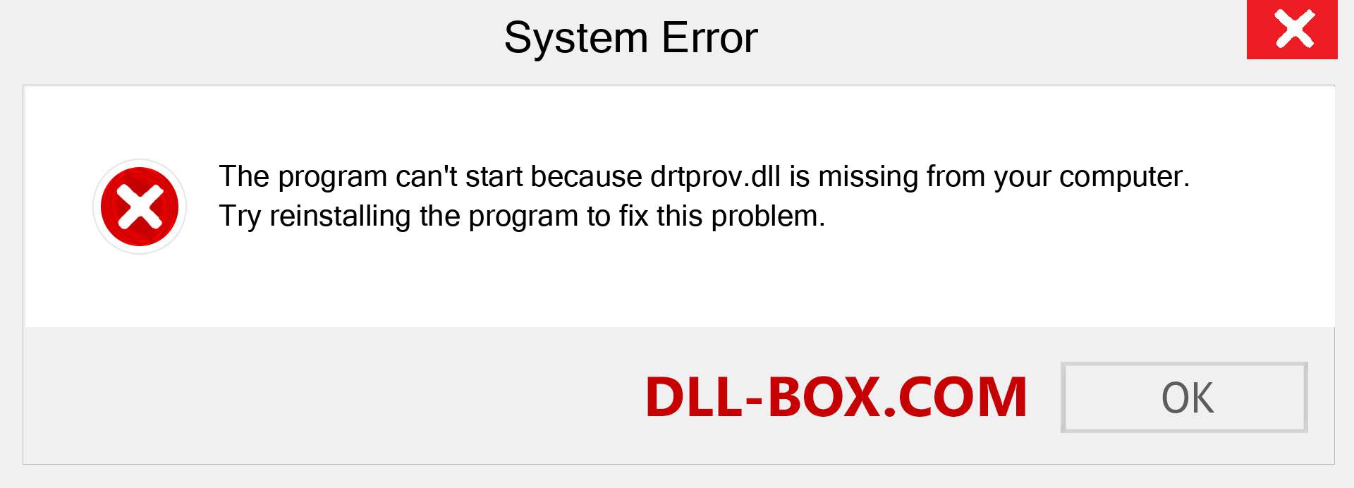 drtprov.dll file is missing?. Download for Windows 7, 8, 10 - Fix  drtprov dll Missing Error on Windows, photos, images